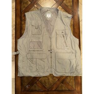 Vintage Foxfire Mens 3XLB Khaki 100% Cotton Outdoors Safari Ultimate Vest